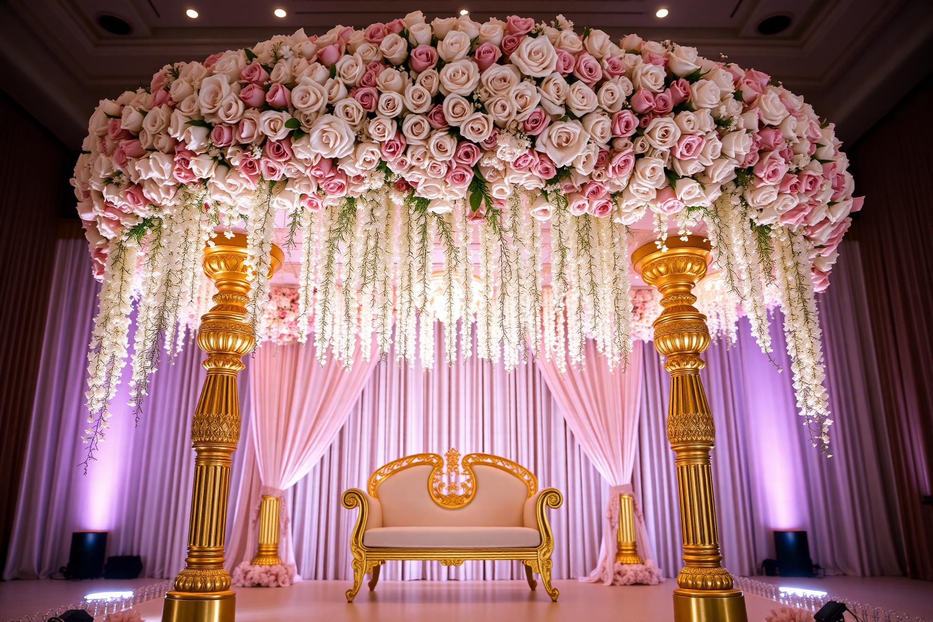 Luxury floral wedding mandap